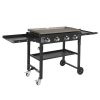 Foldable 4-Burner Flat Top Gas Griddle Cooking Station,