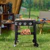 Foldable 3-Burner Flat Top Gas Griddle Cooking Station