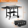 Foldable 3-Burner Flat Top Gas Griddle Cooking Station
