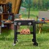 Foldable 2-Burner Flat Top Gas Griddle Cooking Station