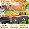 Foldable 2-Burner Flat Top Gas Griddle Cooking Station