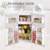 Double Door Mini Fridge with Freezer, 3.2 Cu.Ft Compact Refrigerator