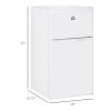 Double Door Mini Fridge with Freezer, 3.2 Cu.Ft Compact Refrigerator